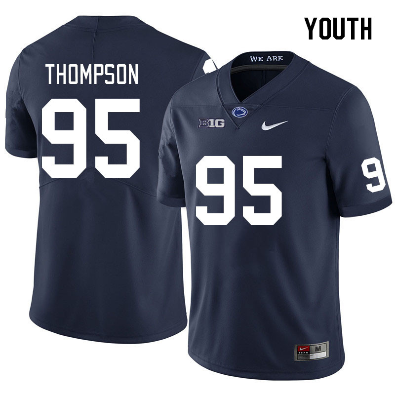 Youth #95 Riley Thompson Penn State Nittany Lions College Football Jerseys Stitched Sale-Navy